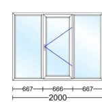 پنجره دو جداره UPVC عرض 2 متر ، ارتفاع 1/5 متر